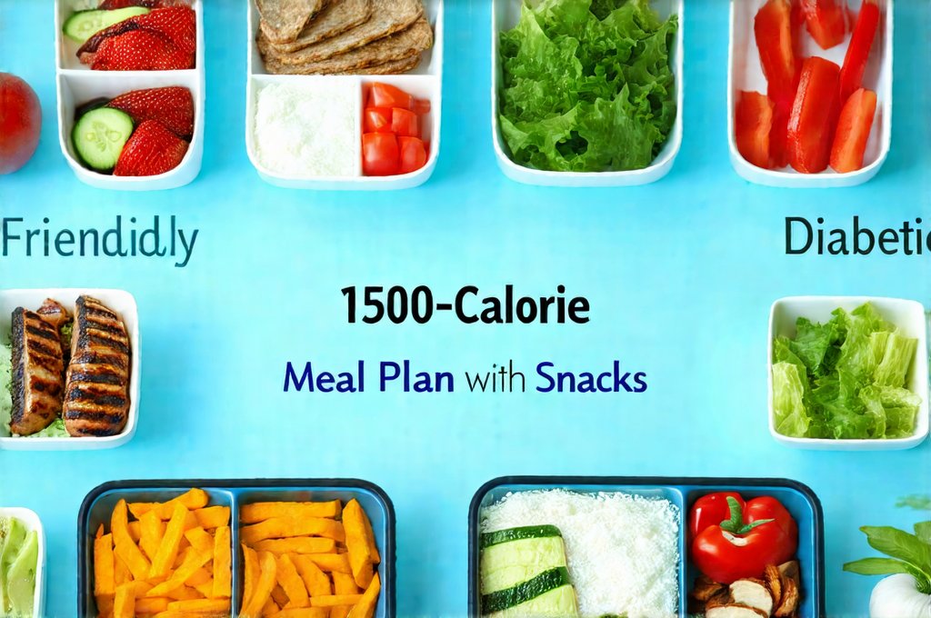 1500-Calorie Diabetic-Friendly Meal Plan with Snacks