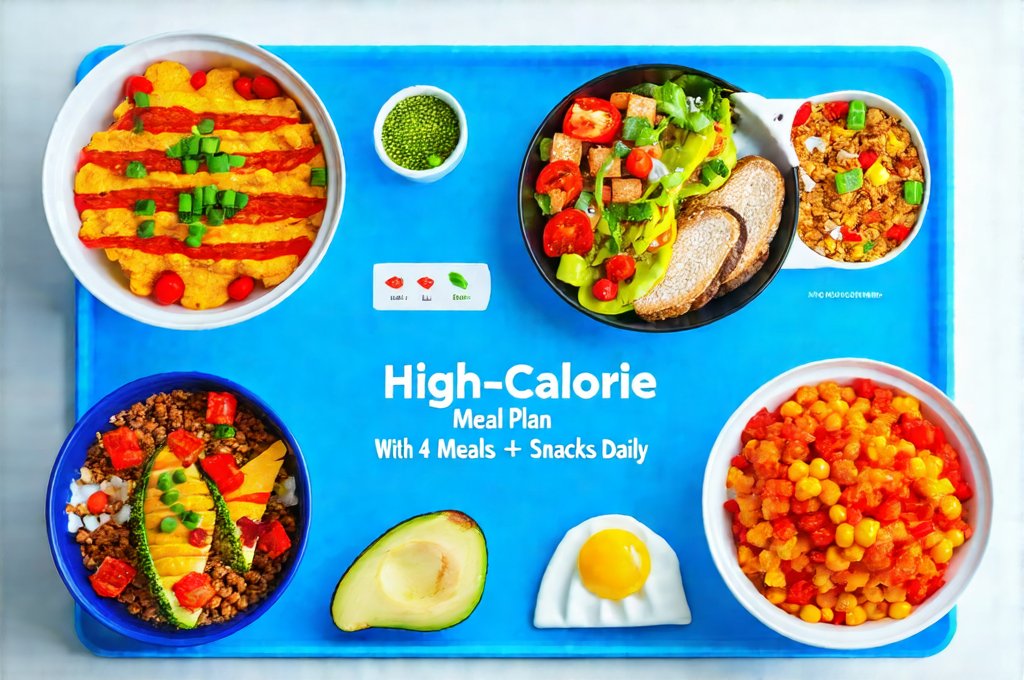 High-Calorie Meal Plan With 4 Meals + Snacks Daily