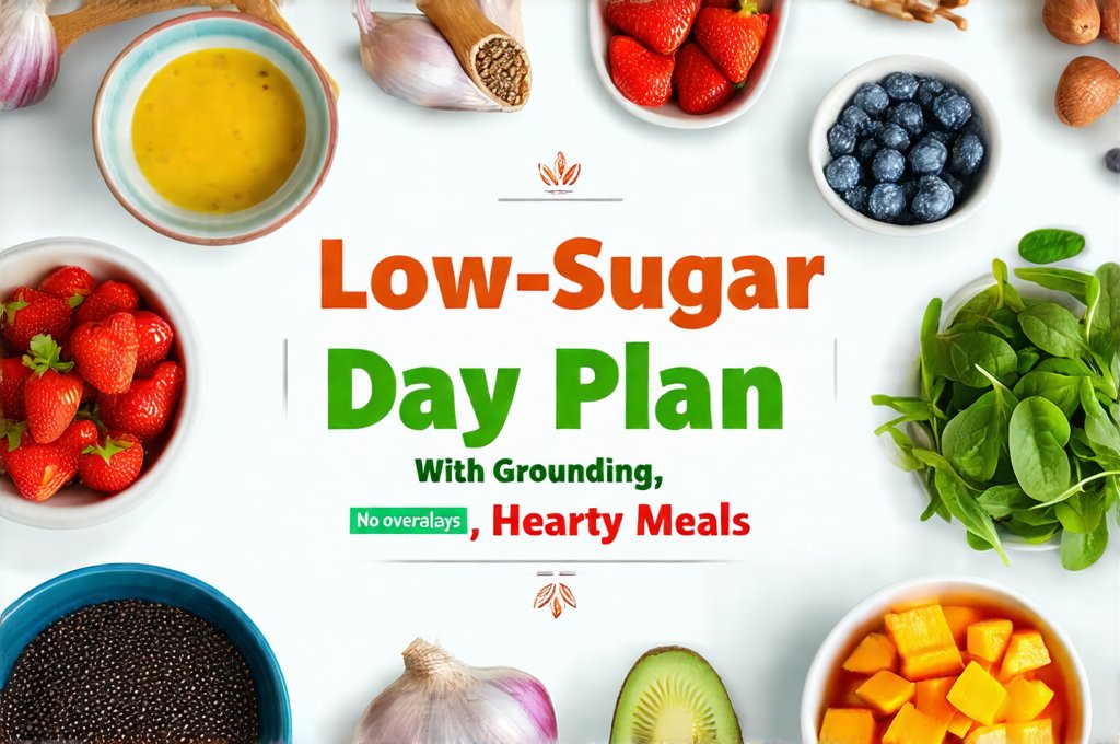 Low-Sugar Day Plan With Grounding, Hearty Meals