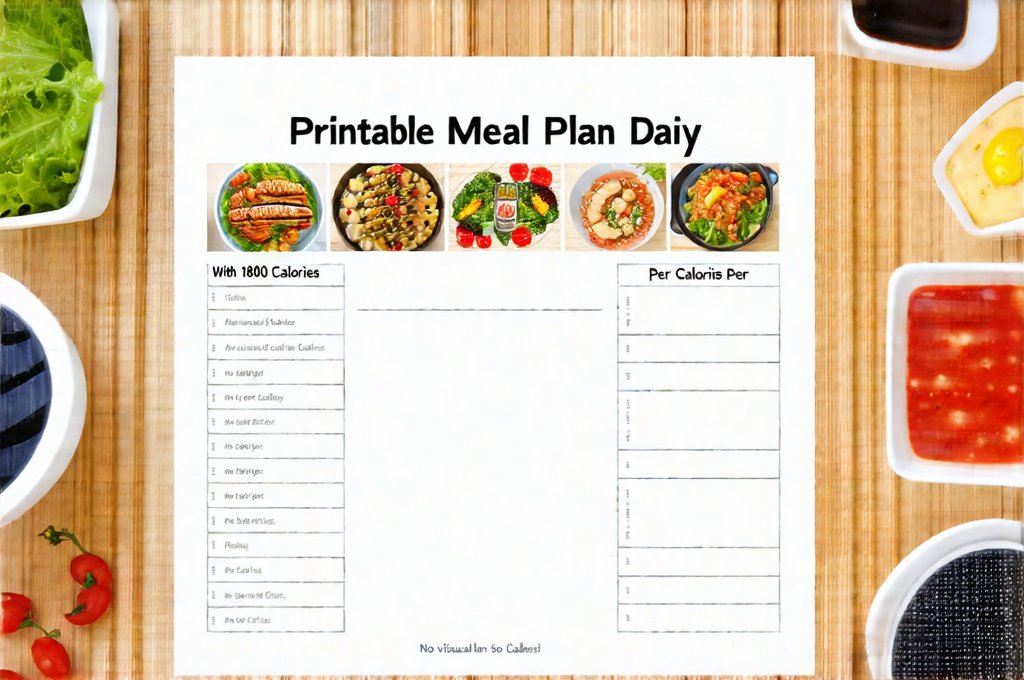 Printable Meal Plan With 1800 Calories Per Day