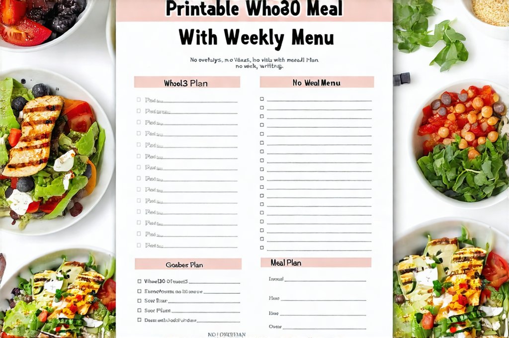 Printable Whole30 Meal Plan With Weekly Menu