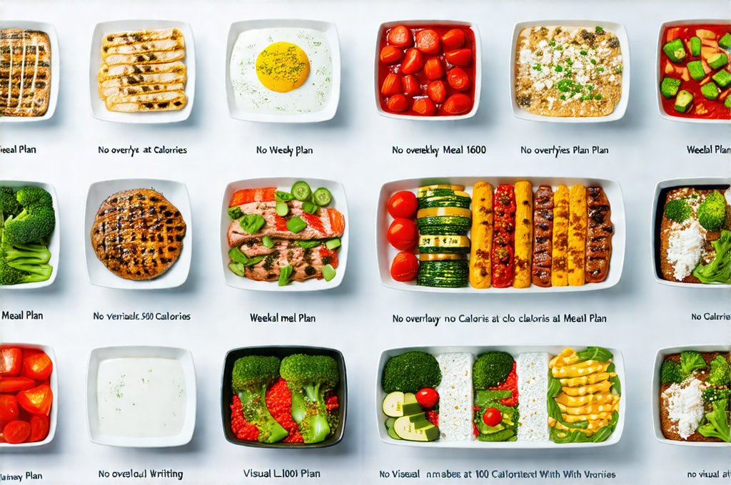 Weekly Meal Plan at 1600 Calories With Variations