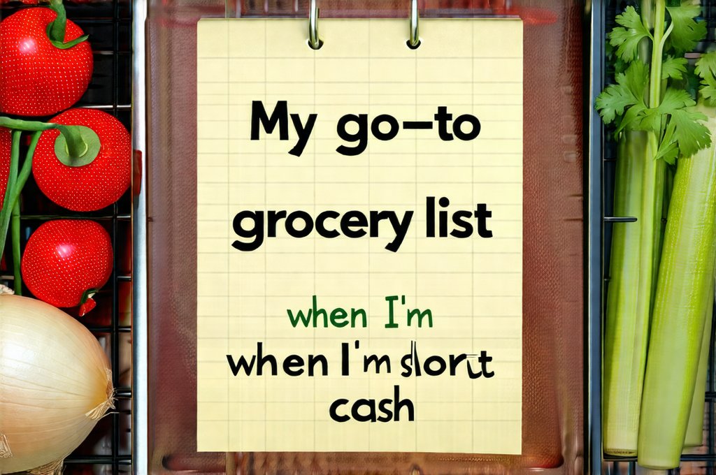 My go-to grocery list when I’m short on cash