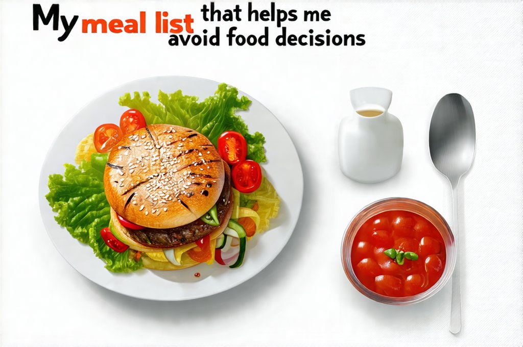 My meal list that helps me avoid food decisions